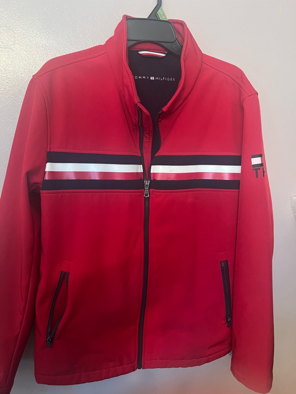 Tommy Hilfiger Red Lightweight Jacket Water Repellant Size L  Ex. Condition